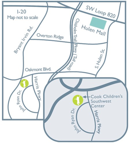 Map to Fort Worth Pediatric Dentist