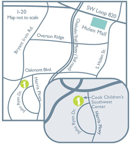 Map to Fort Worth Pediatric Dentist